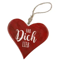 NANU-NANA Anhänger Herz, Hab Dich Lieb/rot, 14.5 Cm