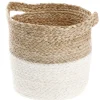 NANU-NANA Dekokorb Mit Griff, Natur/weiß, 19 X 21 Cm