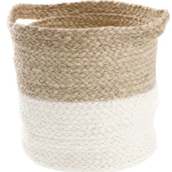 NANU-NANA Dekokorb Mit Griff, Natur/weiß, 22 X 23 Cm