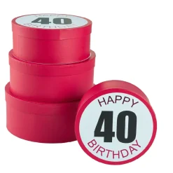 NANU-NANA 4er Set Geschenkkarton Geburtstag/40, Rund