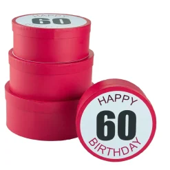 NANU-NANA 4er Set Geschenkkarton Geburtstag/60, Rund