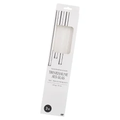 NANU-NANA 3er Set Glas-Strohhalme, 30 Cm