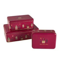 NANU-NANA 3er Set Keksdose Häuser, Eckig