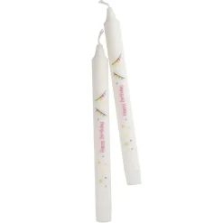NANU-NANA 2er Set Stabkerze Geburtstag, Happy Birthday/pink