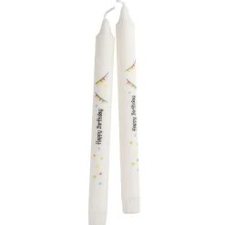 NANU-NANA 2er Set Stabkerze Geburtstag, Happy Birthday/schwarz