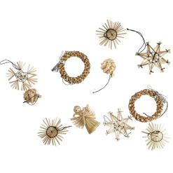 NANU-NANA 20er Set Strohanhänger Formen, Schwarz