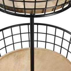 NANU-NANA Etagere Holz/Metall, 2 Körbe, Schwarz, 68 Cm