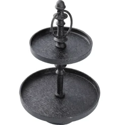 NANU-NANA Etagere Shiva, 2 Teller, Schwarz, 32 Cm