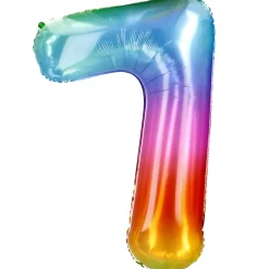 NANU-NANA Folienballon Zahl 7, Bunt, 80 Cm