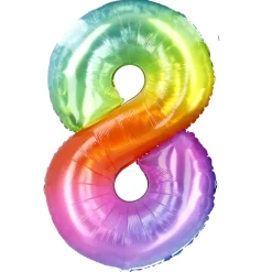 NANU-NANA Folienballon Zahl 8, Bunt, 80 Cm
