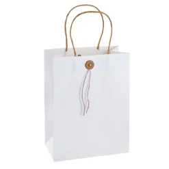 NANU-NANA Geschenktüte Mit Knopf, Weiß, 17.5 X 23 Cm