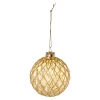 NANU-NANA Glaskugel Dekor, Rauten/gold, 8 Cm