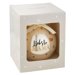 NANU-NANA Glaskugel Spruch, Mama/champagner/glänzend, 10 Cm