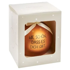 NANU-NANA Glaskugel Spruch, Wie Schön/orange/braun/matt, 10 Cm