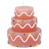 NANU-NANA Kerze Geburtstag, Tortenform, Rosa, 6 X 7 Cm