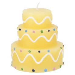 NANU-NANA Kerze Geburtstag, Tortenform, Gelb, 6 X 7 Cm