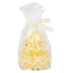 NANU-NANA Kerze Geburtstag, Tortenform, Gelb, 6 X 7 Cm