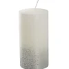 NANU-NANA Kerze Rustik/Glitter, Weiß/silber, 7 X 13 Cm