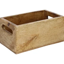 NANU-NANA Kiste Mit Griff, Mangoholz, 21 X 12 Cm