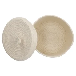 NANU-NANA Korb Mit Deckel, Weiß, 24 X 15 Cm