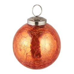 NANU-NANA Kugel Craquele, Glatt/orange, 7.5 Cm