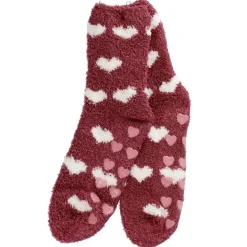 NANU-NANA Kuschelsocken Anti-Rutsch, Herzen/bordeaux