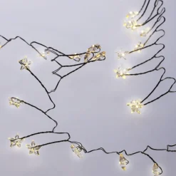 NANU-NANA Lichterkette Stern/Cluster, Silber, 48 LED