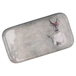 NANU-NANA Schale Motiv, Hirsch/Blumen, 30 X 16 Cm