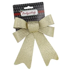 NANU-NANA Schleife Glitter/Streifen, Gold, 20 Cm