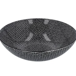 NANU-NANA Schüssel China, Flach, Perlen, Schw/wss, 23 Cm