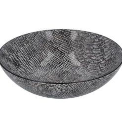 NANU-NANA Schüssel China, Flach, Striche, Schw/wss, 23 Cm