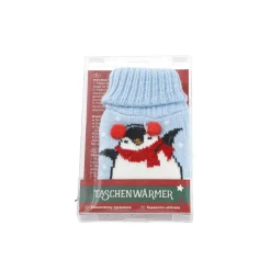 NANU-NANA Strick-Taschenwärmer Pinguin/blau, 13 Cm