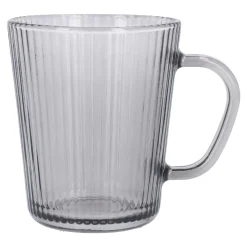 NANU-NANA Teeglas Rillen, Grau, 300 Ml
