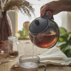 NANU-NANA Teekanne Mit Filter, Schwarz, 1250 Ml