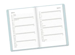 NANU-NANA Terminplaner Lederlook, 2025, Hellblau