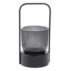 NANU-NANA Windlicht Bügel-Design, Schwarz/dunkelgrau, 9 X 20 Cm